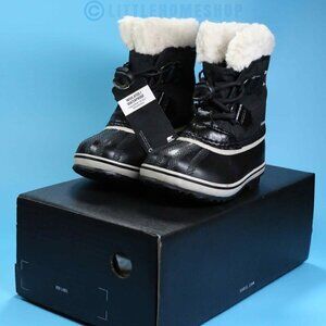 NWT!   Sorel YOOT PAC Nylon Children's Waterproof Boot, Black, Size 8